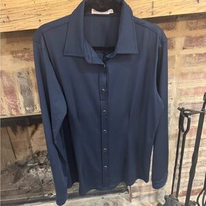 Elegant Navy Button Down Shirt for Women
